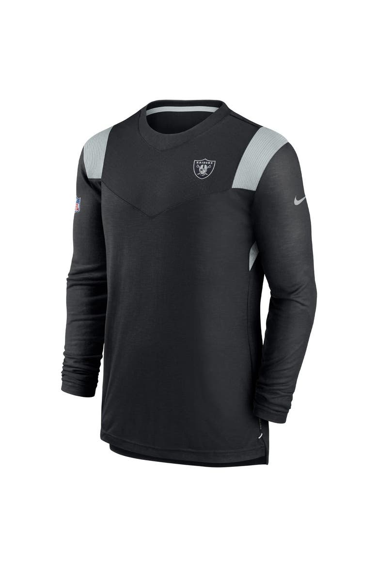 Men's Nike Black Las Vegas Raiders Sideline Tonal Logo Performance Player Long Sleeve T-Shirt, Alternate, color, Black