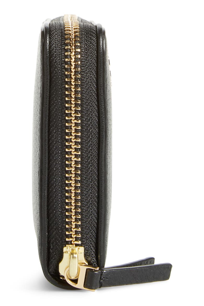 Marsden Leather Zip Around Wallet, Alternate, color, BLACK