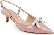 Jewel Badgley Mischka Krystia Slingback Pointed Toe Kitten Heel Pump