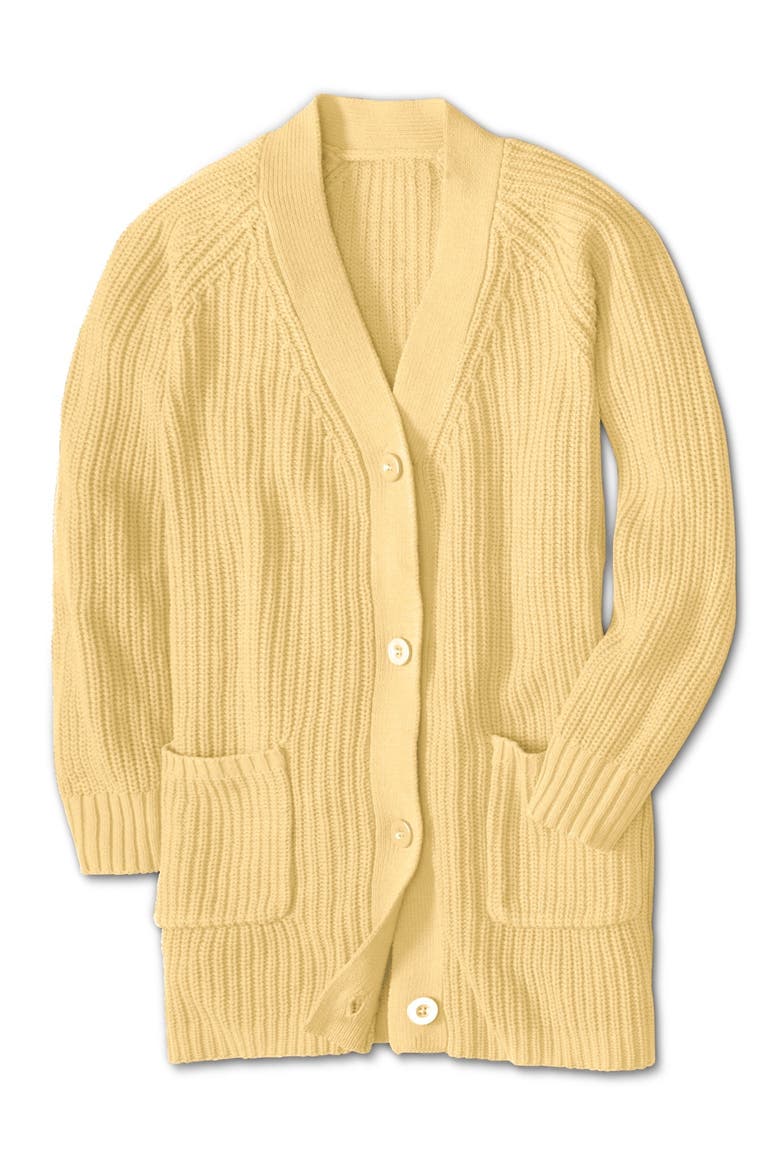 Shaker Button Front Cardigan Sweater (plus), Alternate, color, BANANA