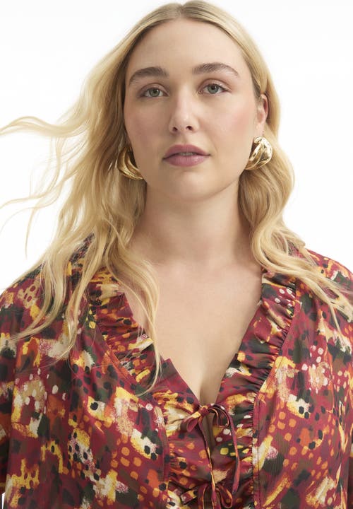 June + Vie Ruffle Tie-front Top