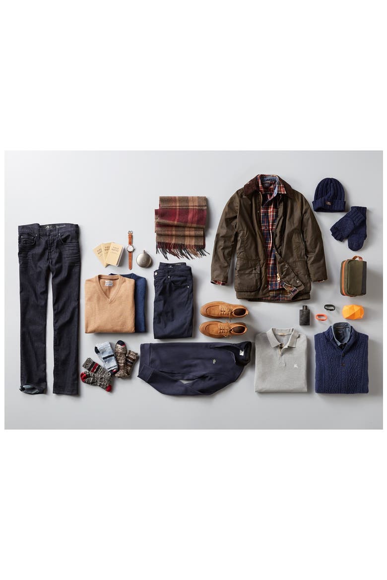 Australia 'Calvert' Knit Hat & Gloves, Alternate, color, NAVY HEATHER MULTI