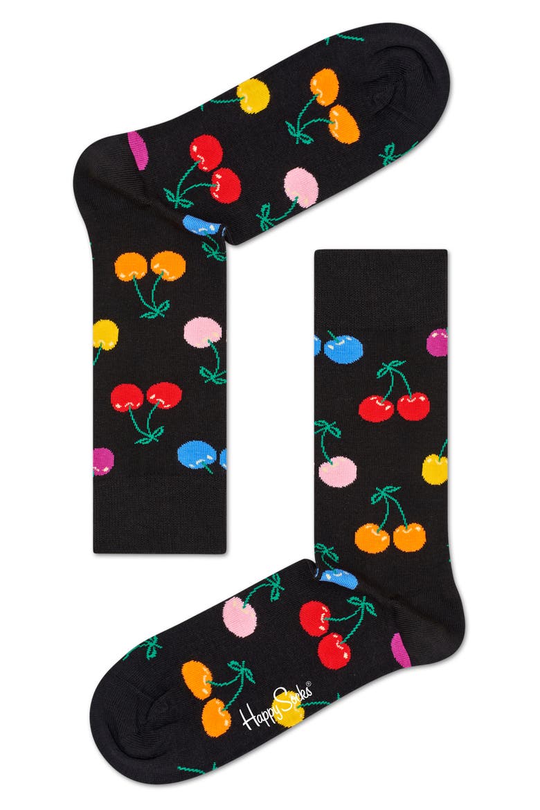 Cherry Socks, Main, color, BLK CMB