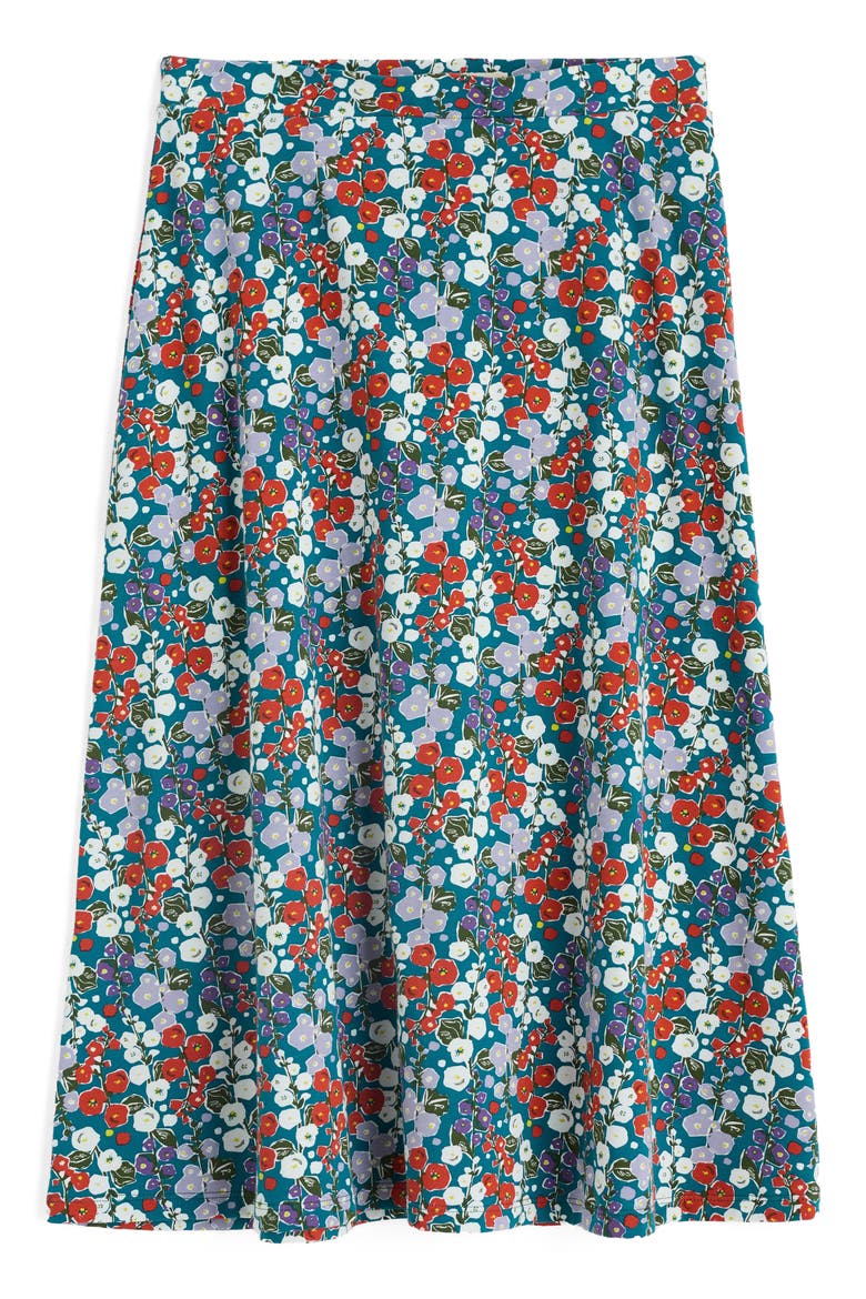Rose Floral A-Line Skirt, Alternate, color, WILD HOLLYHOCK DARK DRIFT