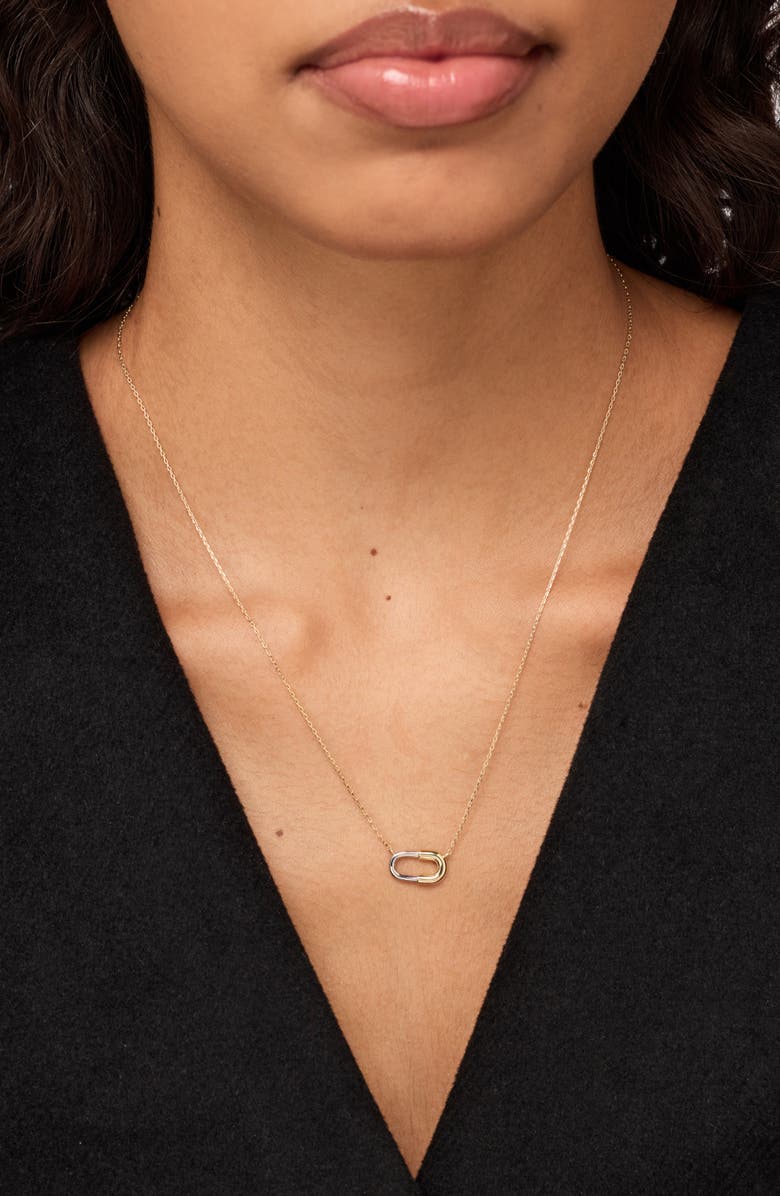 Ana Luisa Black Mini Pendant Necklace, Alternate, color, Gold / Silver