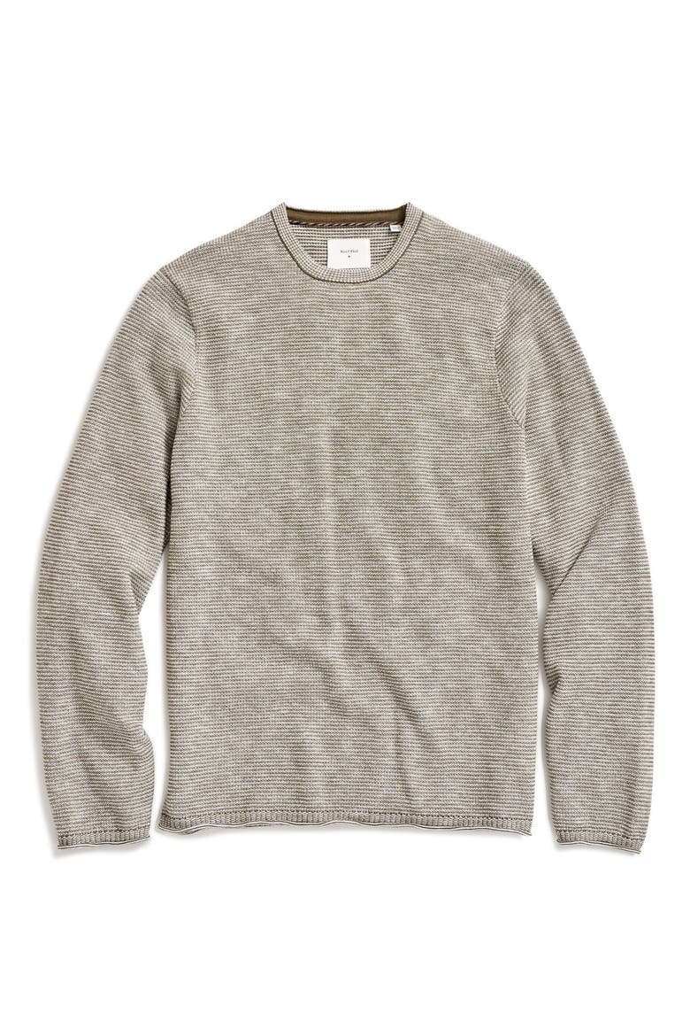 Tuck Stripe Crewneck Sweater, Main, color, MOSS GREEN
