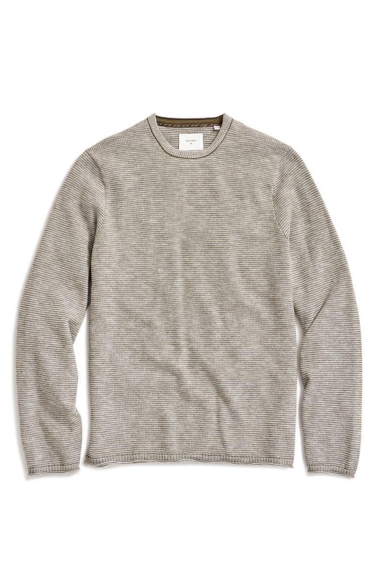 Billy Reid Tuck Stripe Crewneck Sweater, Main, color, Moss Green