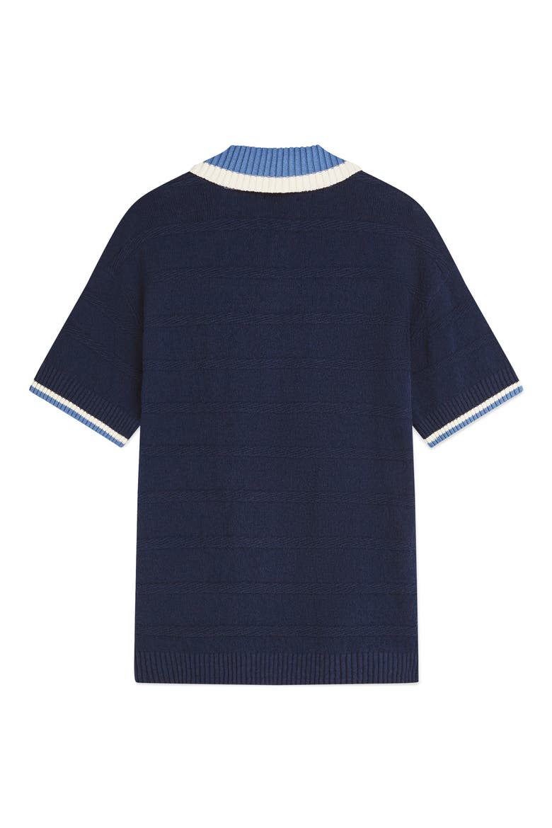 Loose Fit Contrast Trim Polo, Alternate, color, PAGEANT BLUE