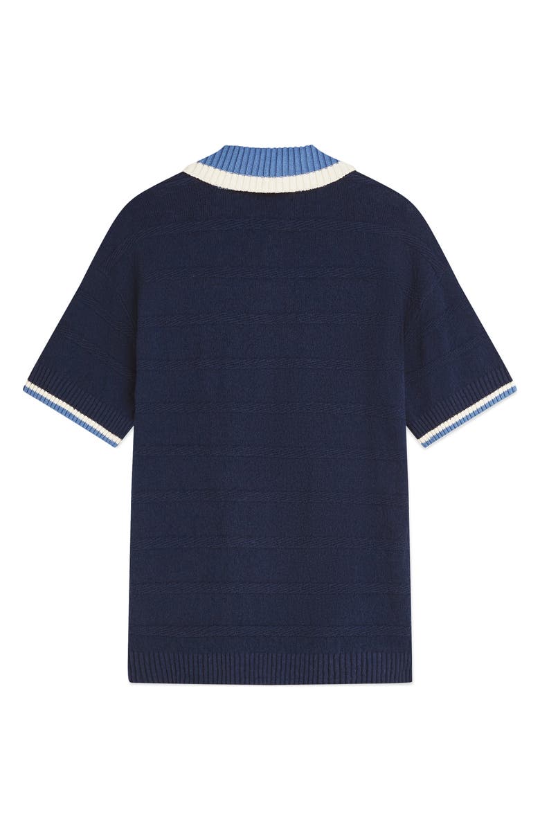 Scotch & Soda Loose Fit Contrast Trim Polo, Alternate, color, Pageant Blue