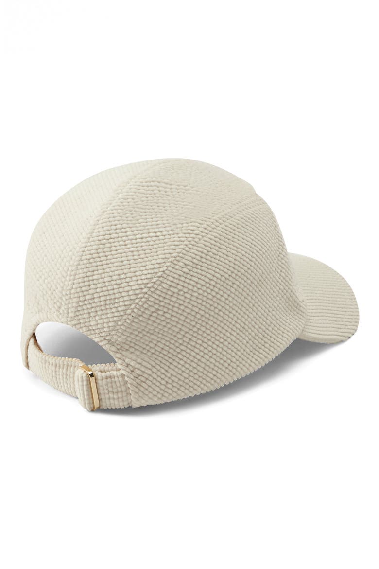 Haisley Velvet Corduroy Baseball Cap, Alternate, color, GARDENIA