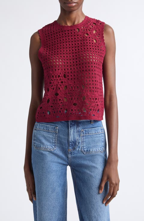 The Postcard Open Stitch Cotton Tank