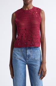 FRAME The Postcard Open Stitch Cotton Tank