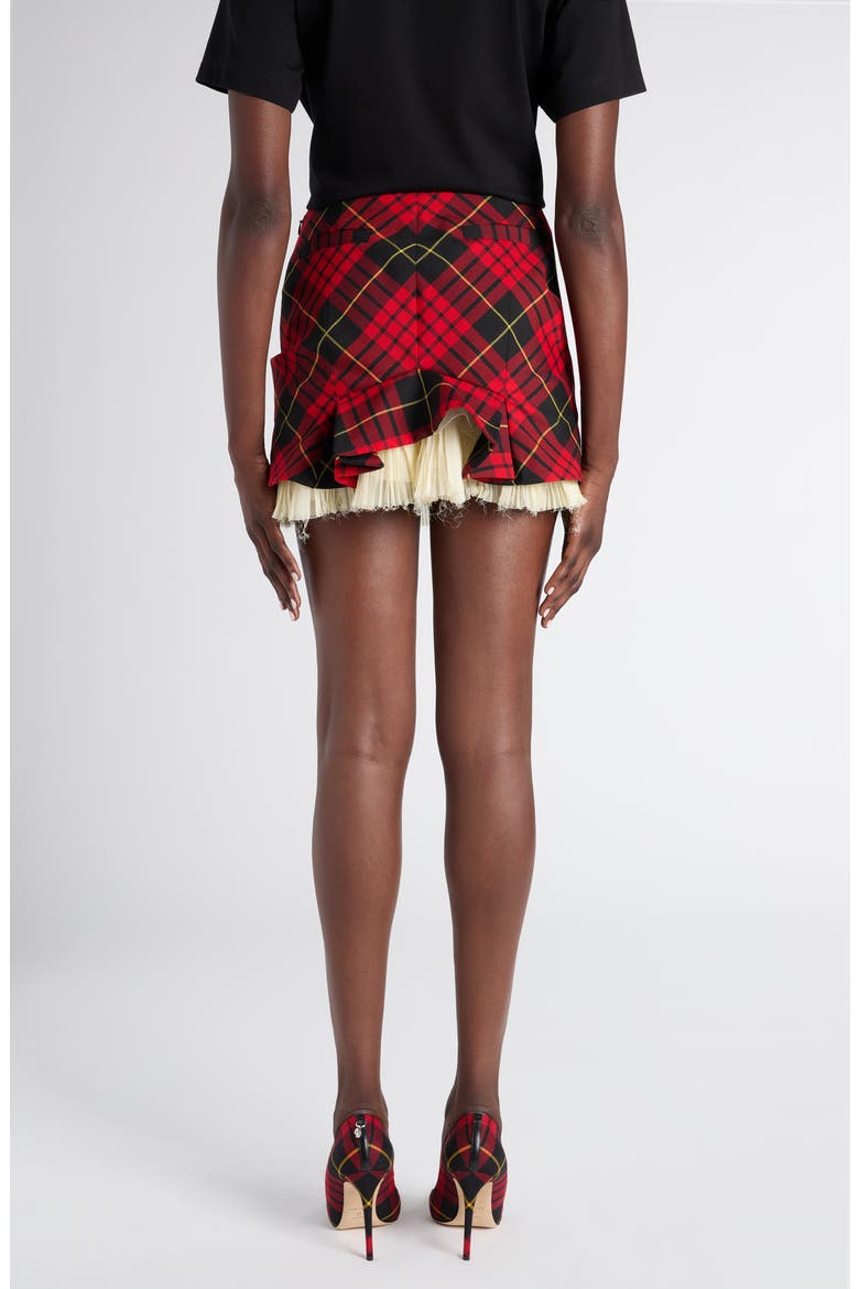 Kickback Tartan Miniskirt, Alternate, color, BORDEAUX