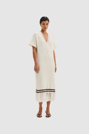 Malina Kira Knitted Fringe Midi Dress