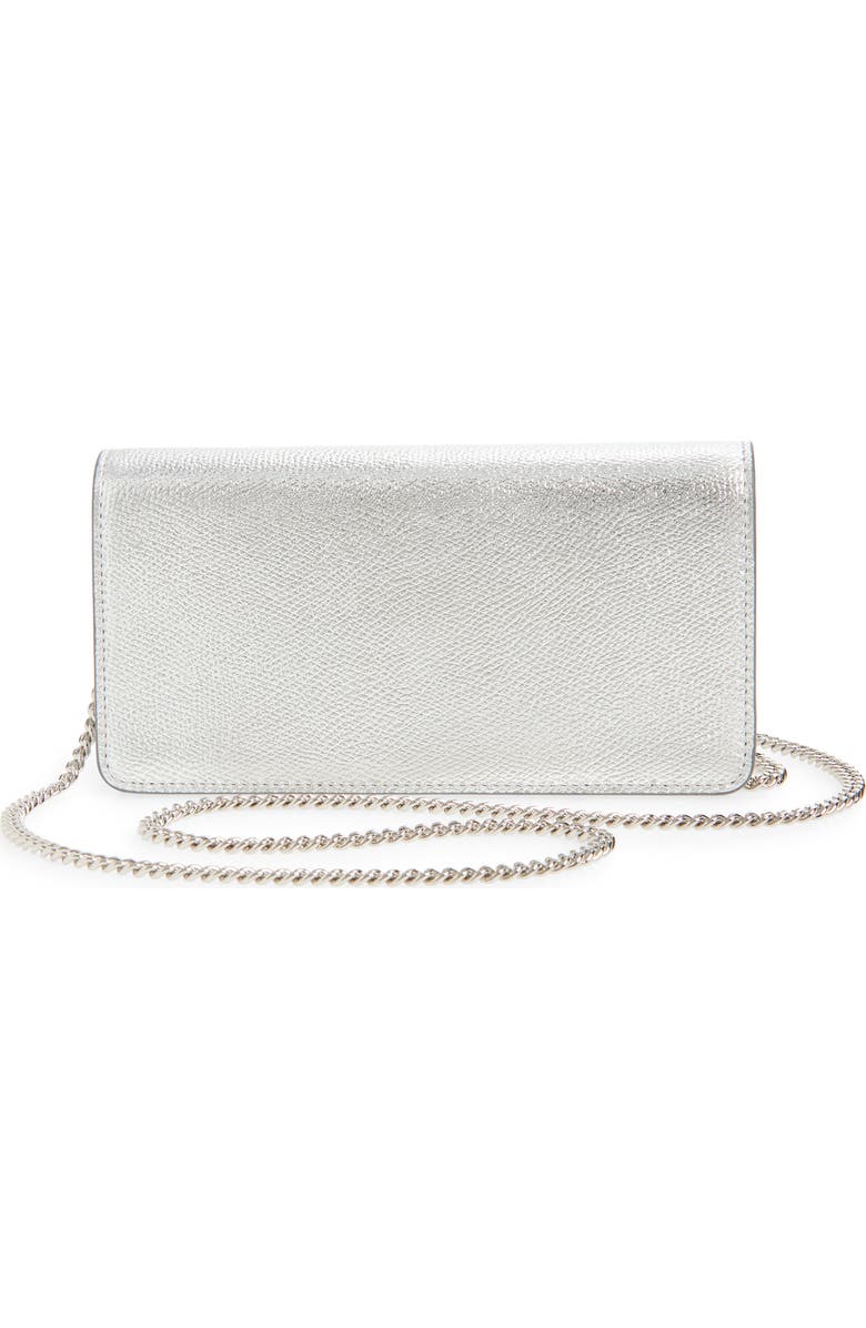 Valentino Garavani VLOGO Metallic Leather Shoulder Bag, Alternate, color, Silver