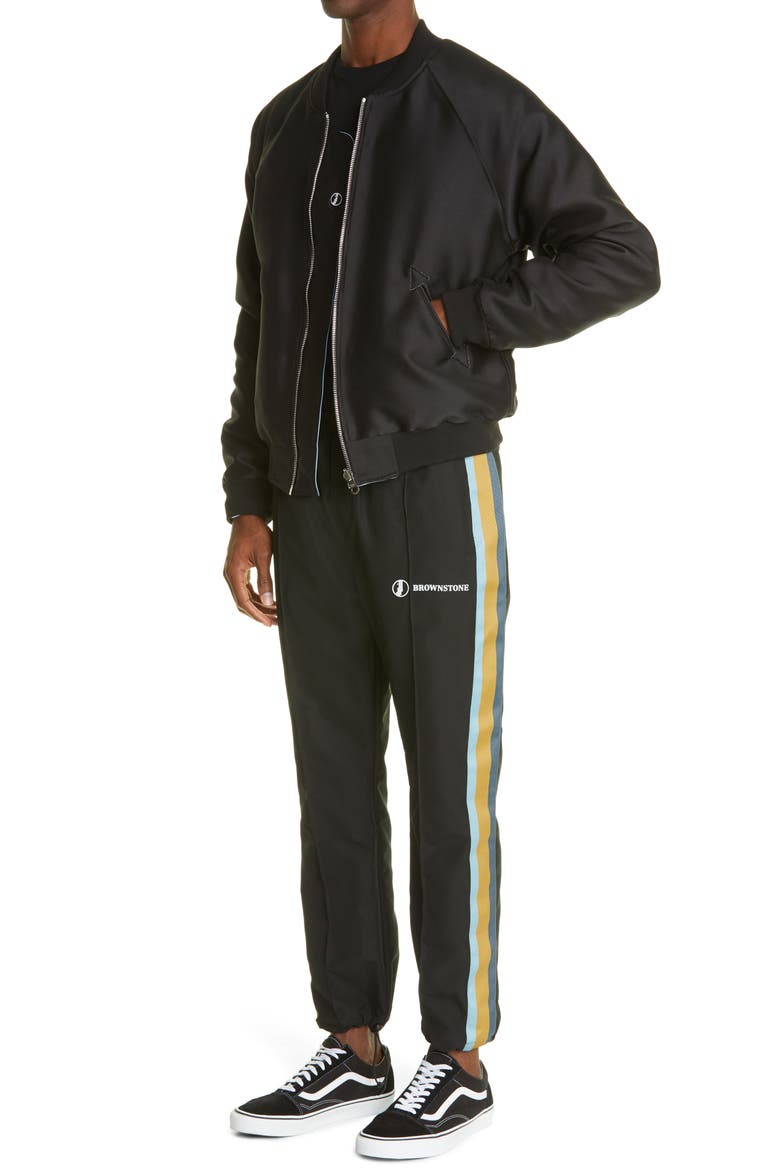 Reversible Sukajan Bomber Jacket, Alternate, color, CAVIAR/CLOUD BLUE