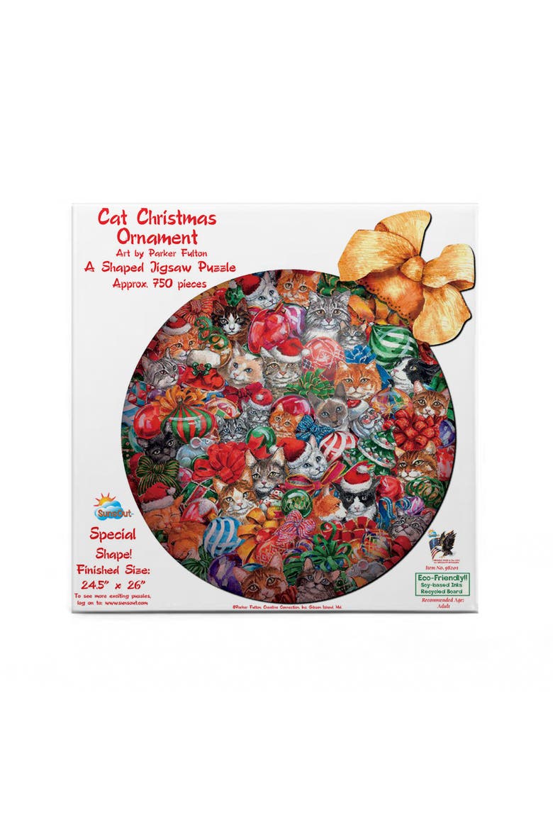 Cat Christmas ornament 750 piece Jigsaw Puzzle for Adults Special Shape, Alternate, color, Multicolor
