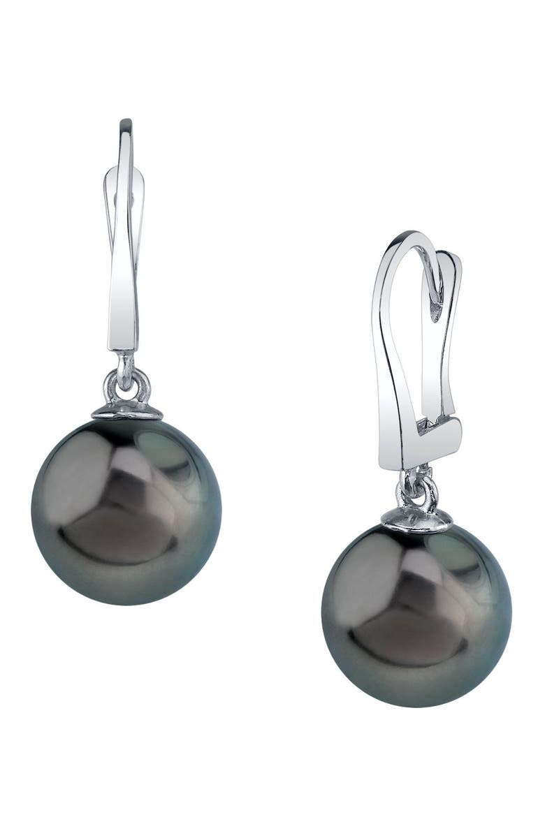 Tahitian South Sea Pearl Classic Elegance Earrings, Main, color, White Gold