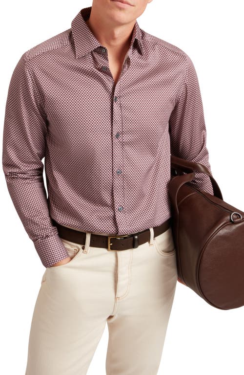 Ted Baker Jozef Print Cotton Button-up Shirt In Pink