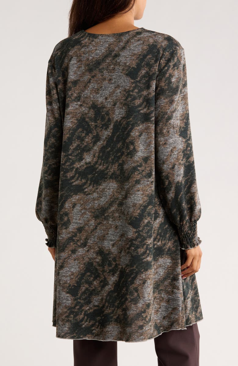 PATRIZIA LUCA Long Sleeve Hacci Tunic Top, Alternate, color, Grey