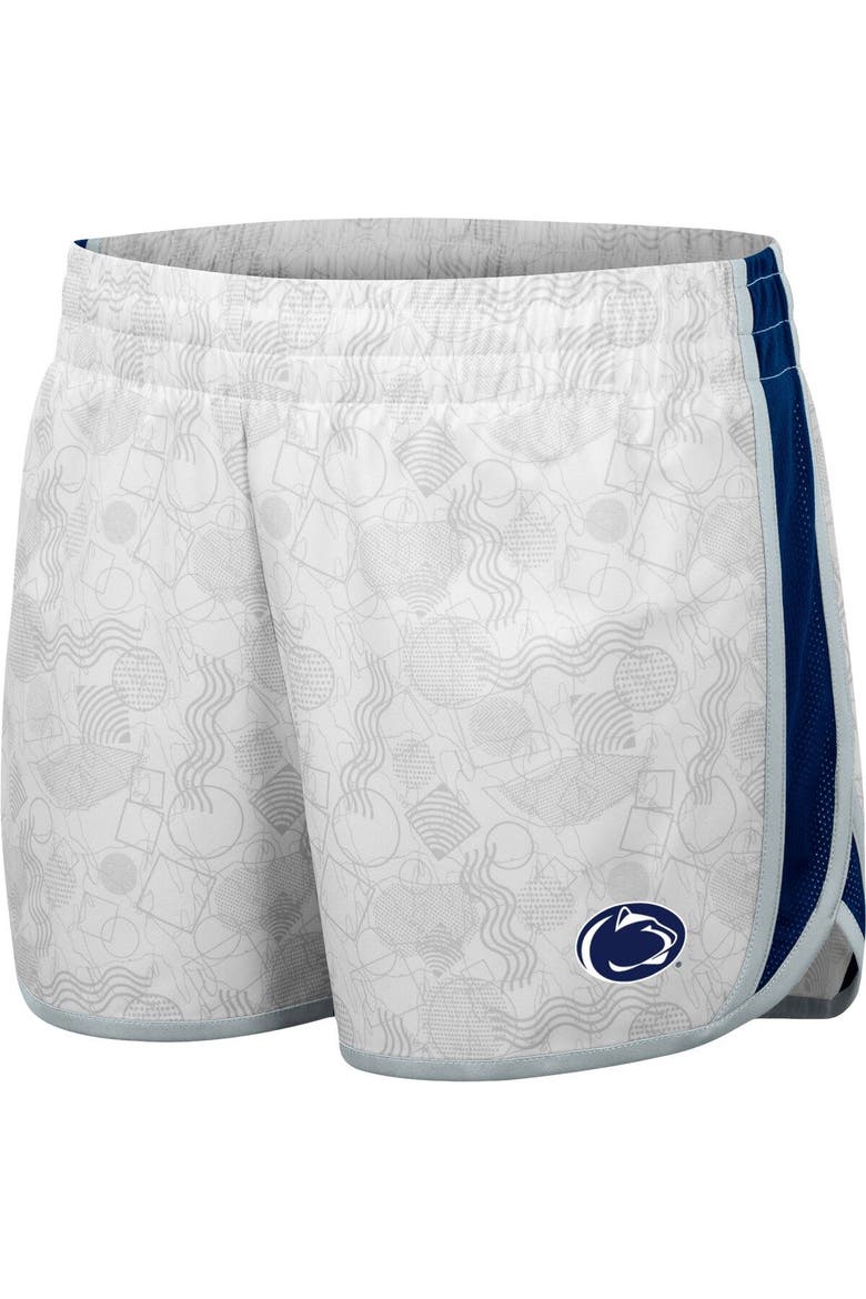 Women's Colosseum White Penn State Nittany Lions The Plastics Geo Print Shorts, Alternate, color, White