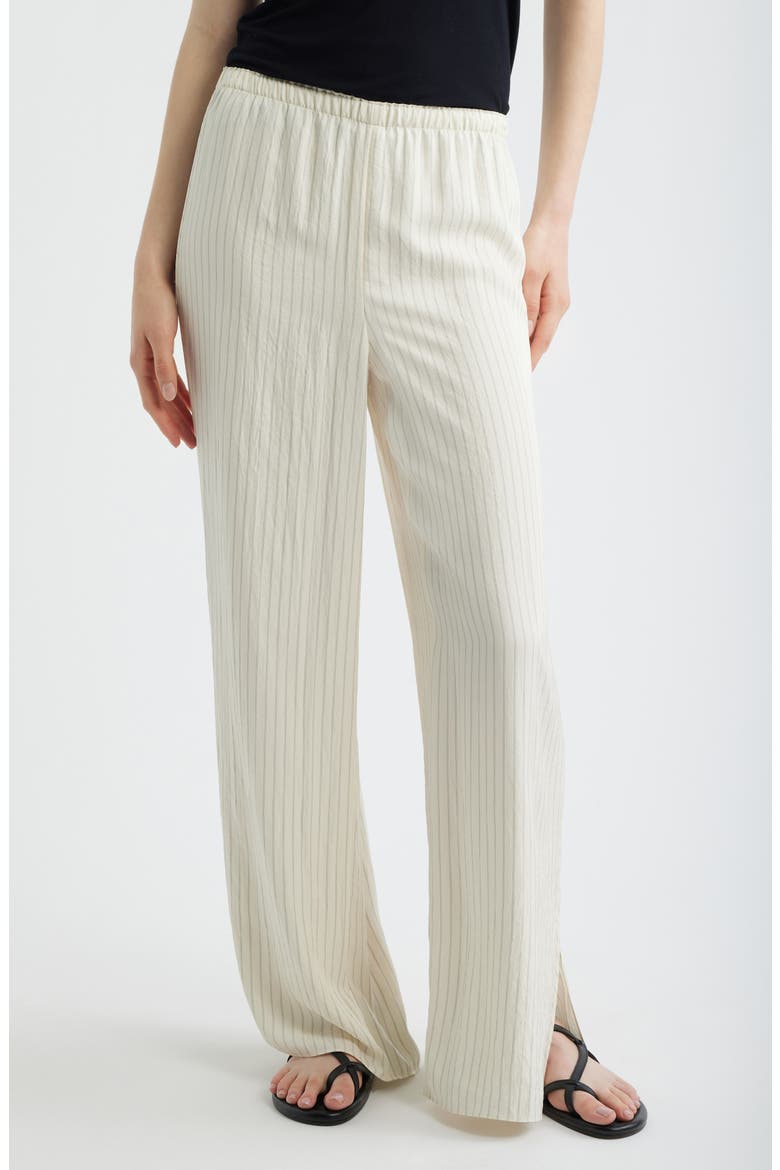 Slit Hem Wide Leg Pants, Main, color, RICE MULTI