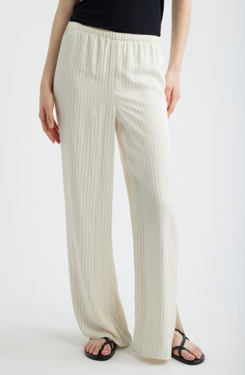 Slit Hem Wide Leg Pants