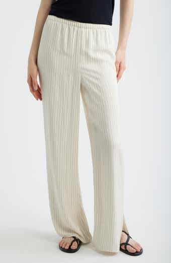 Slit Hem Wide Leg Pants