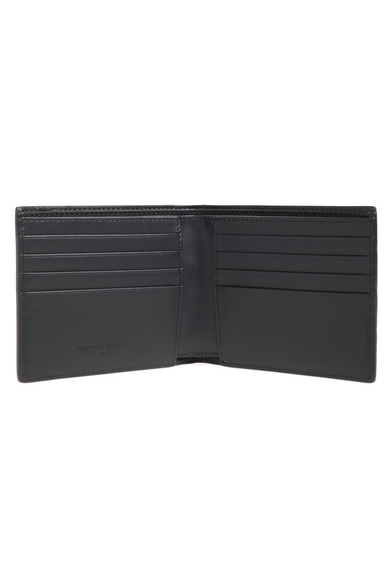 Intrecciato Leather Bifold Wallet, Alternate, color, 1278 BLACK/ SHAMROCK