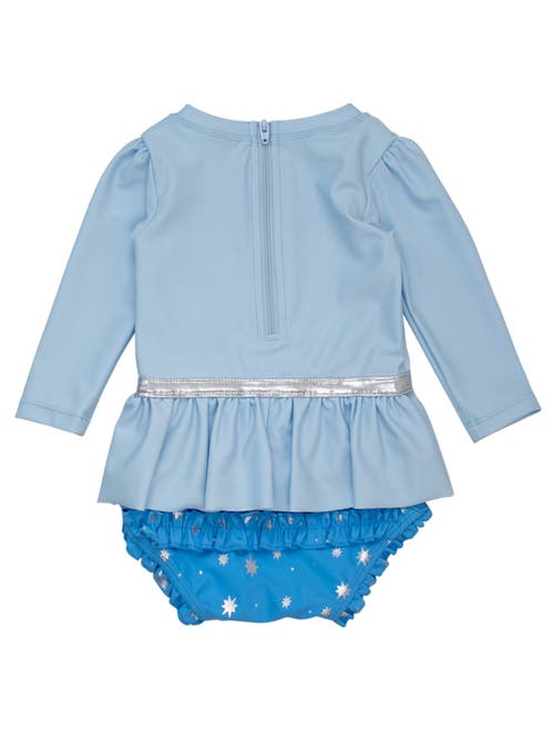 Rufflebutts Baby Girls Upf50+ Princess Long Sleeve Bow Skirted One Piece Swimsuit