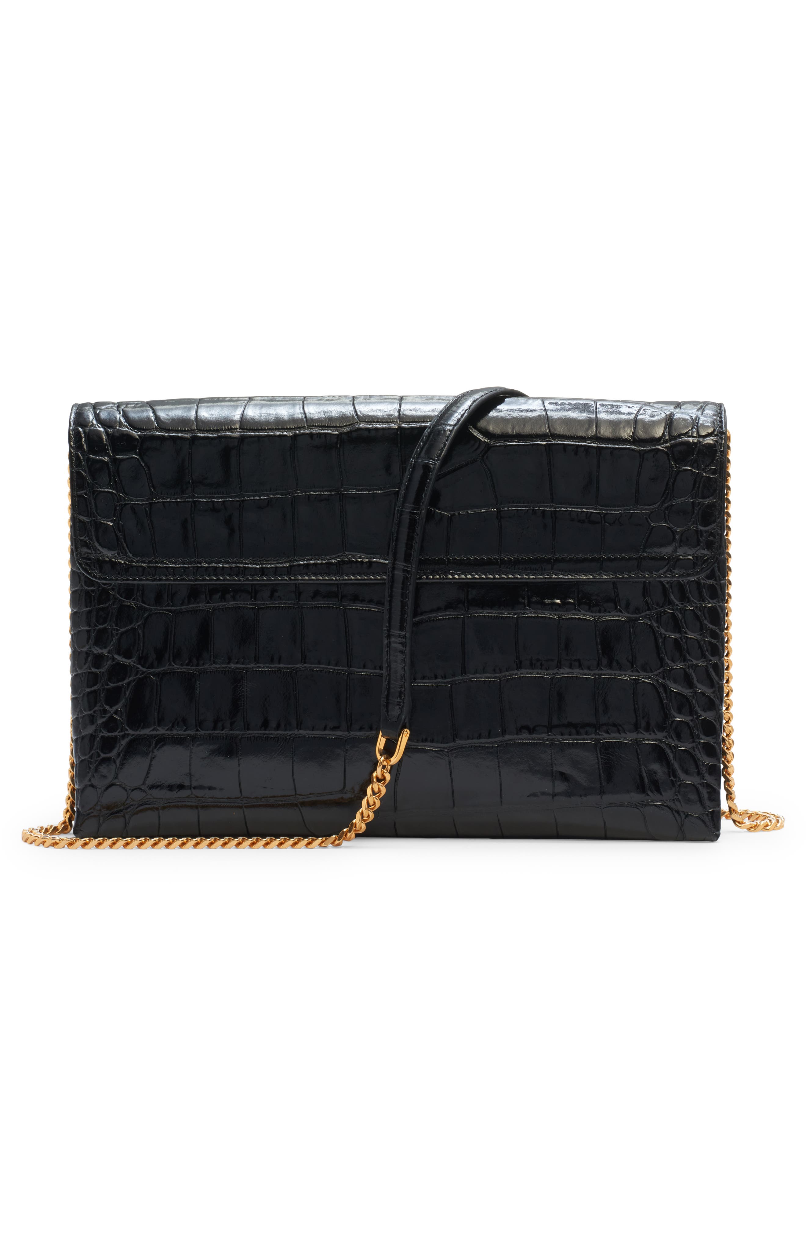 TOM FORD Monarch Medium Croc Embossed Leather Shoulder Bag, Alternate, color, 