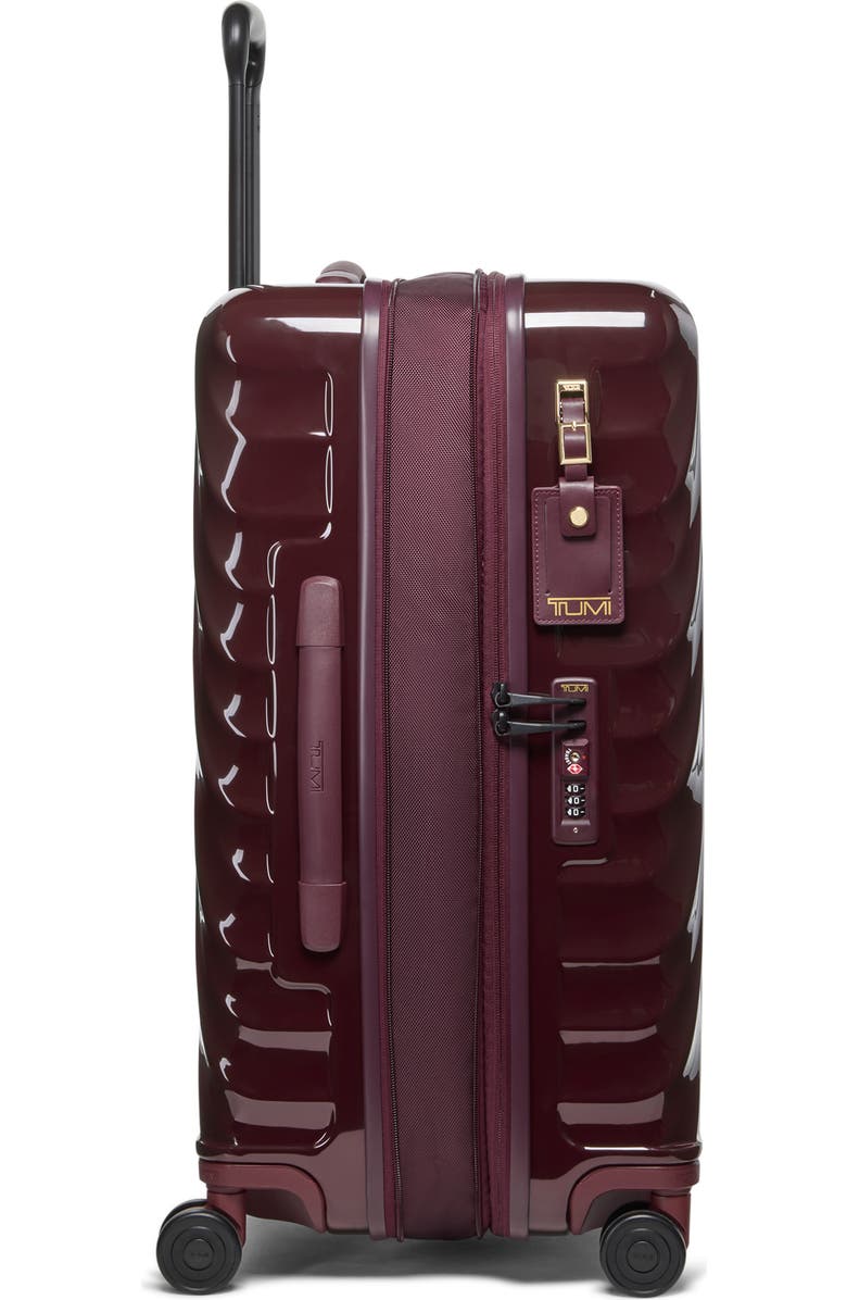 TUMI 19 Degree Medium Expandable Checked Hardside Spinner Suitcase, Alternate, color, Wine