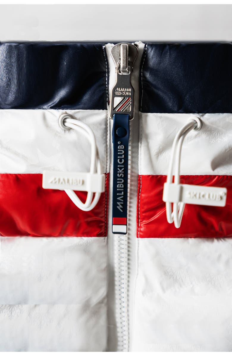 Malibu Ski Club Monogram Racer Jacket, Alternate, color, White