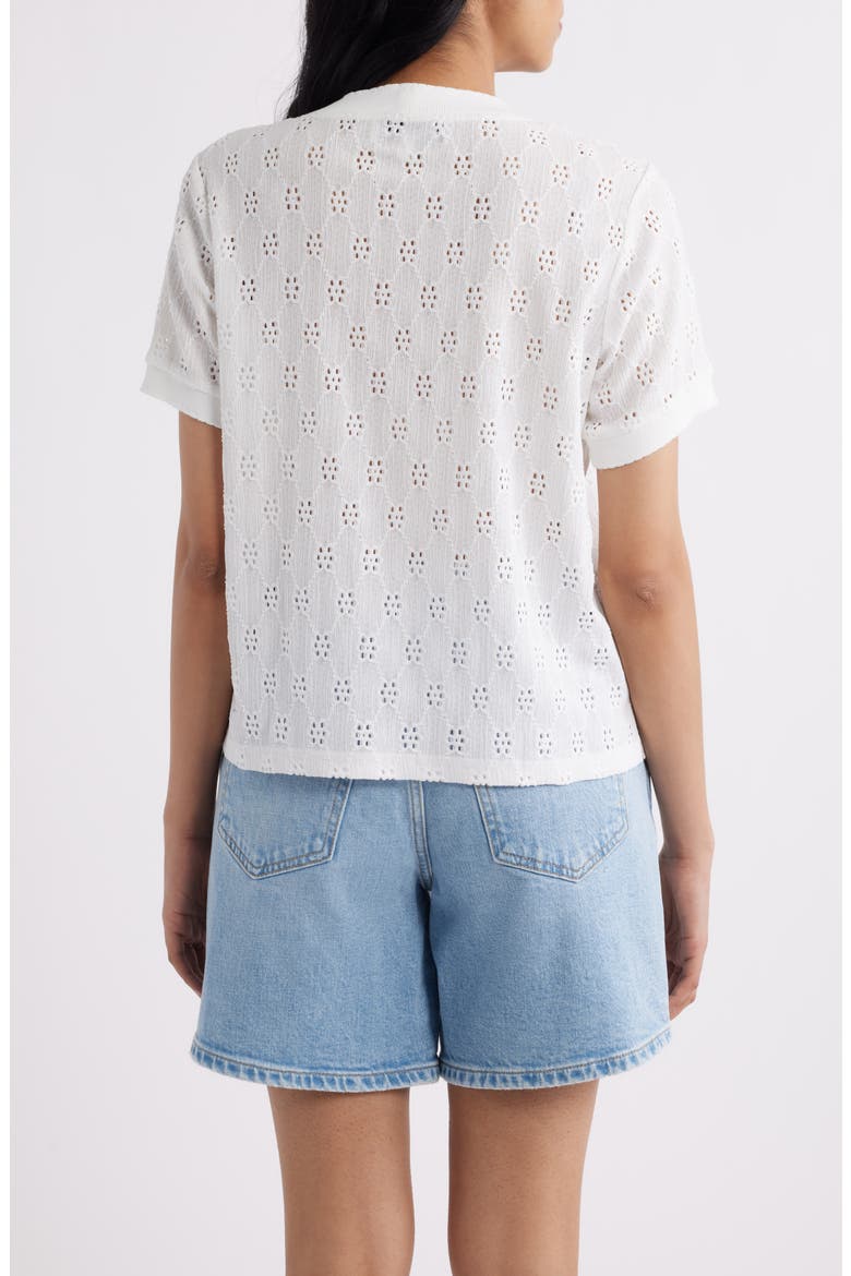 Eyelet T-Shirt, Alternate, color, WHITE
