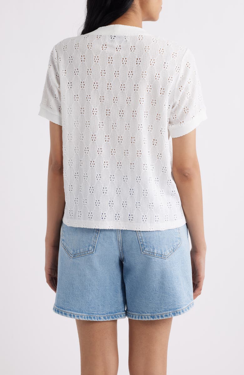 CITY BLUES Eyelet T-Shirt, Alternate, color, White