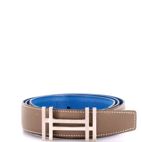 H Au Carre Reversible Belt Leather Medium