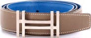 Pre-Owned Hermes H Au Carre Reversible Belt Leather Medium