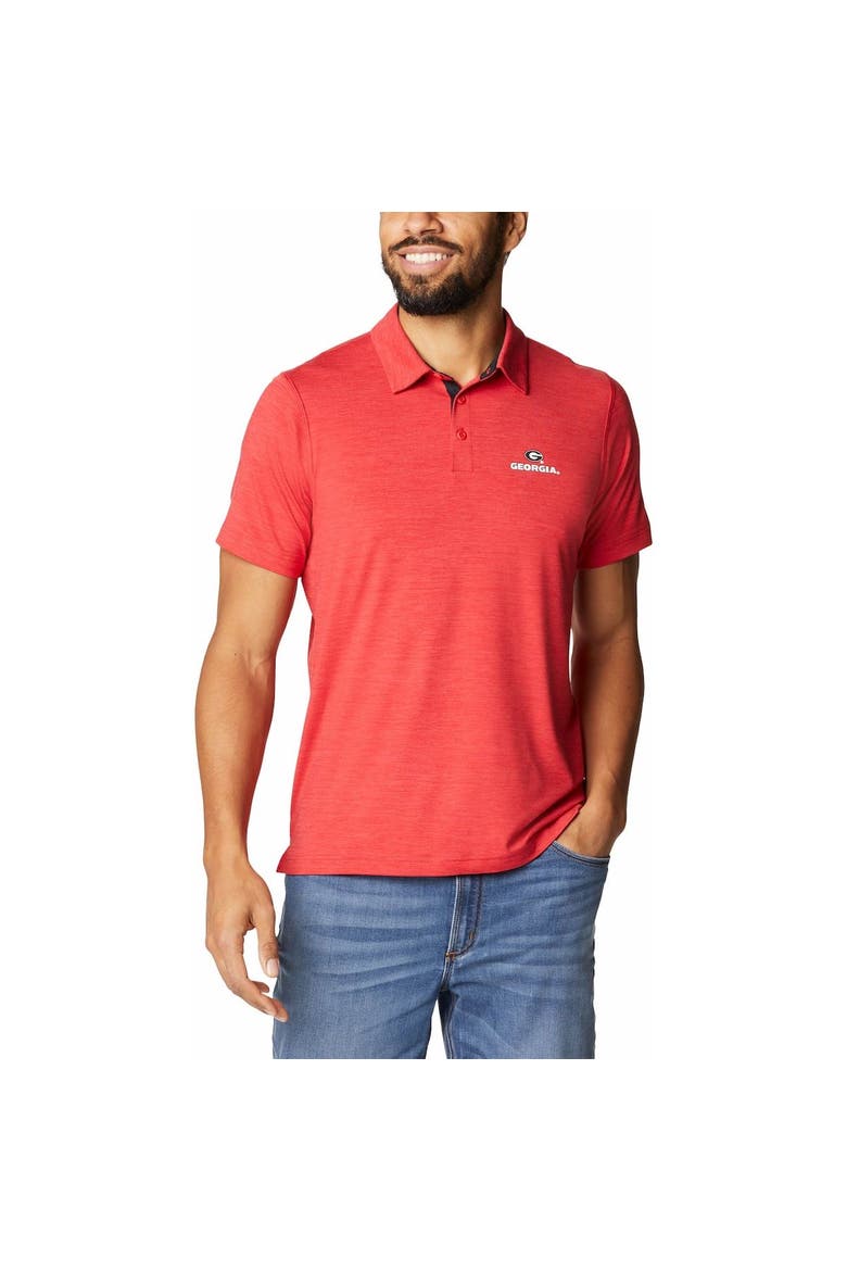 Men's Columbia Red Georgia Bulldogs Tech Trail Omni-Shade Polo, Alternate, color, Red