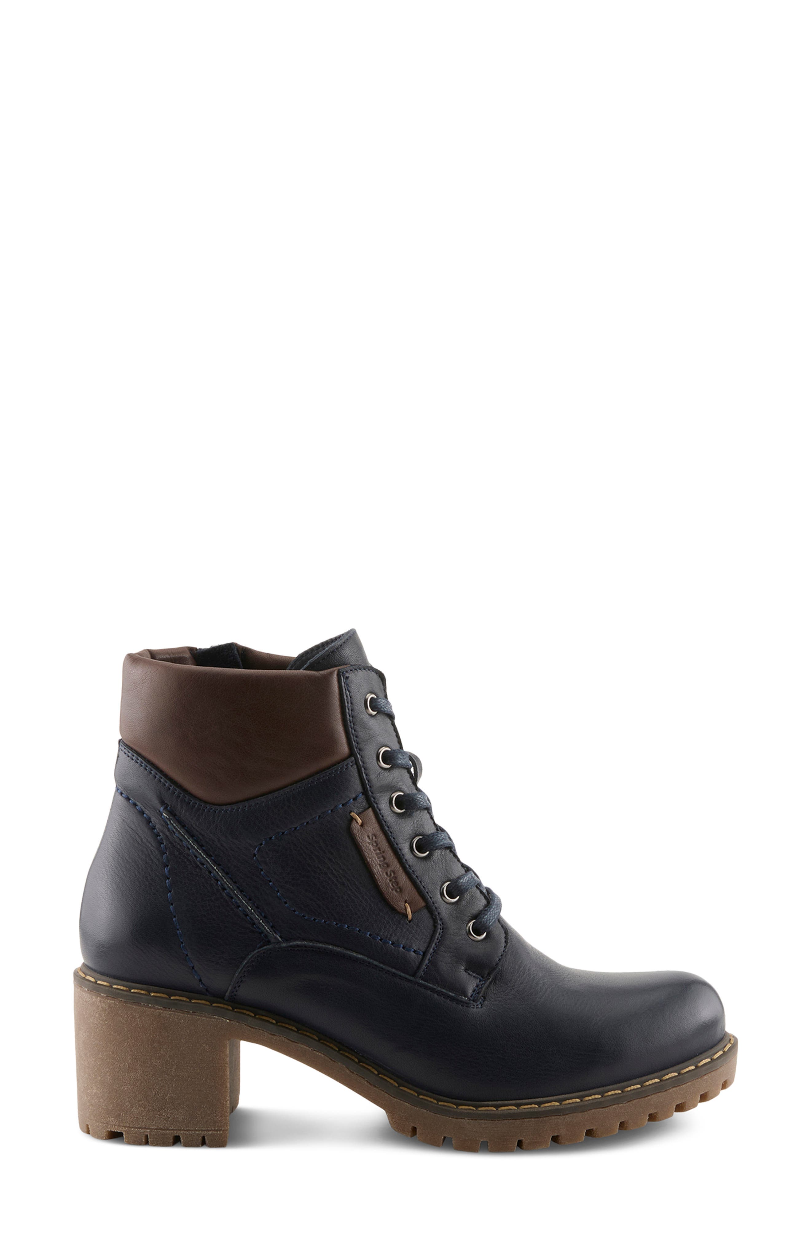 Alpina Leather Bootie, Alternate, color, NAVY MULTI