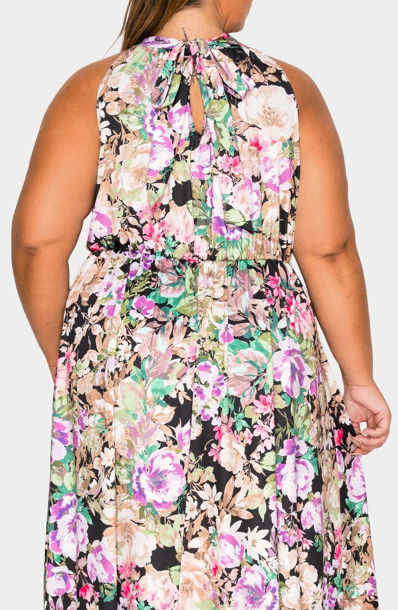 L I V D Bryony Floral Print Sleeveless Dress, Alternate, color, Black Floral