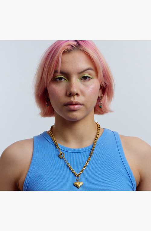 Shop Spicy Dan Tito Antique Gold Heart Pendant Necklace In Gold