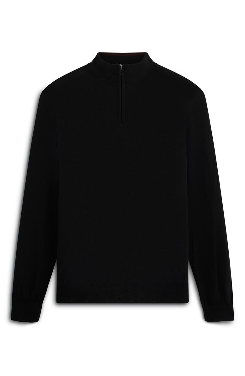 Bugatchi Quarter Zip Merino Wool Pullover, Alternate, color,
