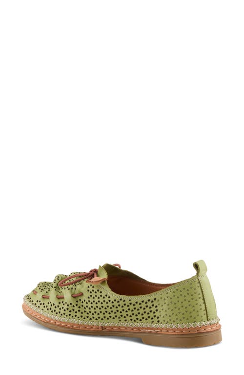 Spring Step Berna Perforated Loafer In Green