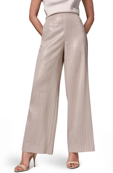 Shine Pinstripe Wide Leg Pants