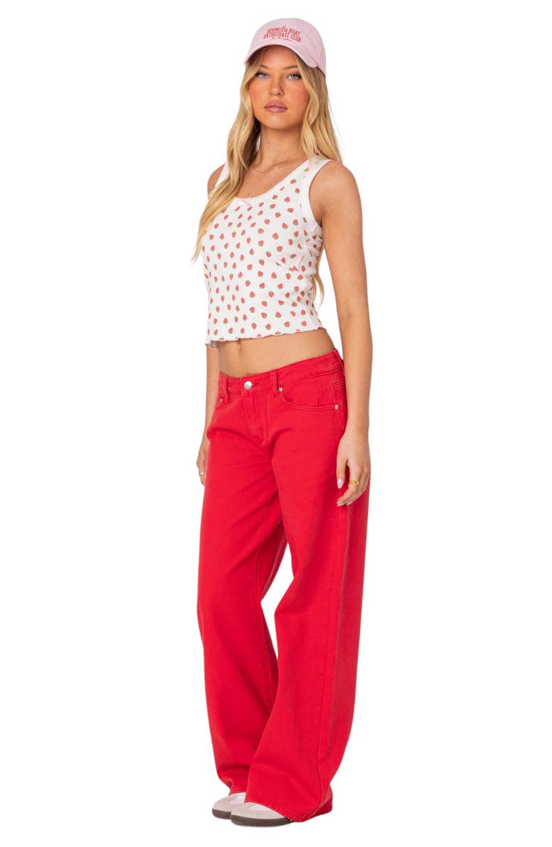 EDIKTED Berry Cool Print Tank Top, Alternate, color, White