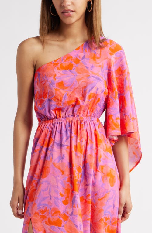 Chelsea28 Floral One-shoulder Maxi Dress In Pink