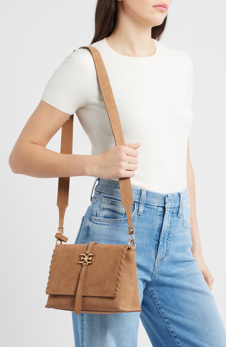 Sam Edelman Sylvia Suede Crossbody Bag, Alternate, color, Tan
