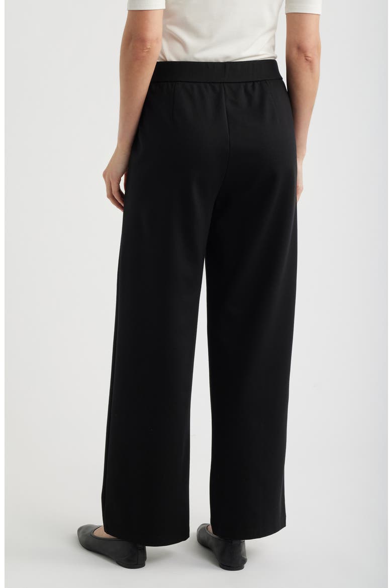 Pintuck High Waist Wide Leg Pants, Alternate, color, BLACK