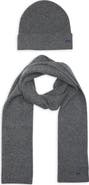Brooks Brothers Wool Blend Beanie & Scarf Set