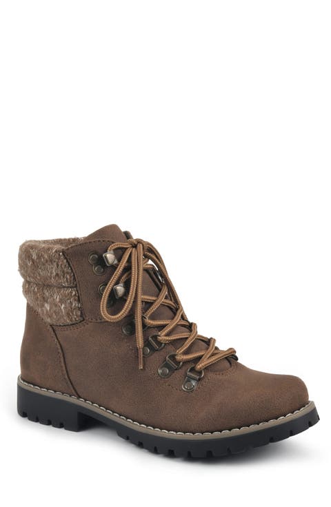 Pathfield Knit Collar Lace-Up Boot